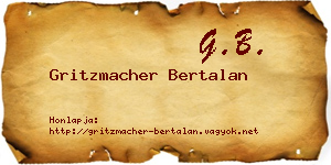 Gritzmacher Bertalan névjegykártya